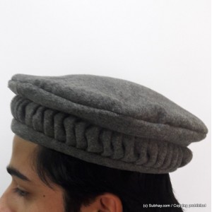 Grey Lahori Style Chitrali Caps or Pakol / Peshawari Cap HCC-04-3